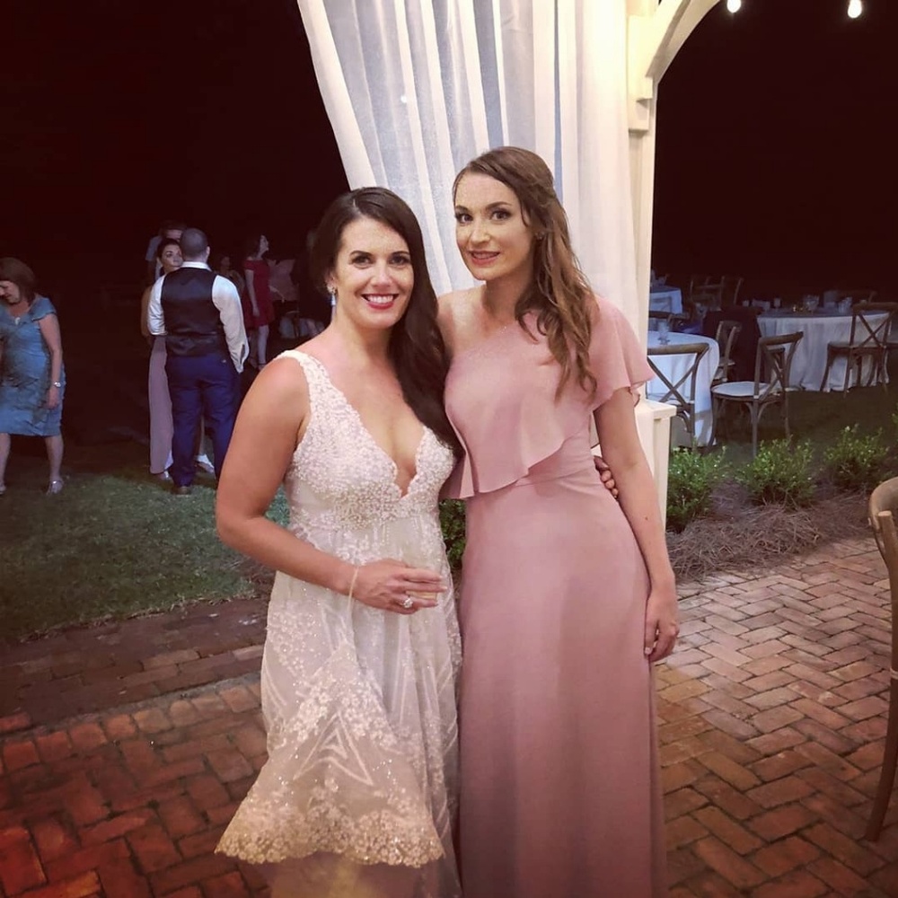 One shoulder floor length dress